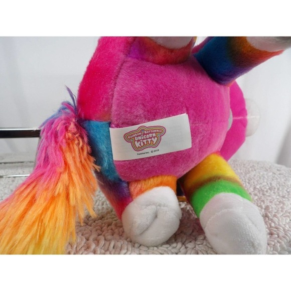 Fun Rise Multicolor Rainbow Butterfly Unicorn Kitty Felicity Huggable Plush Toy - Picture 7 of 9